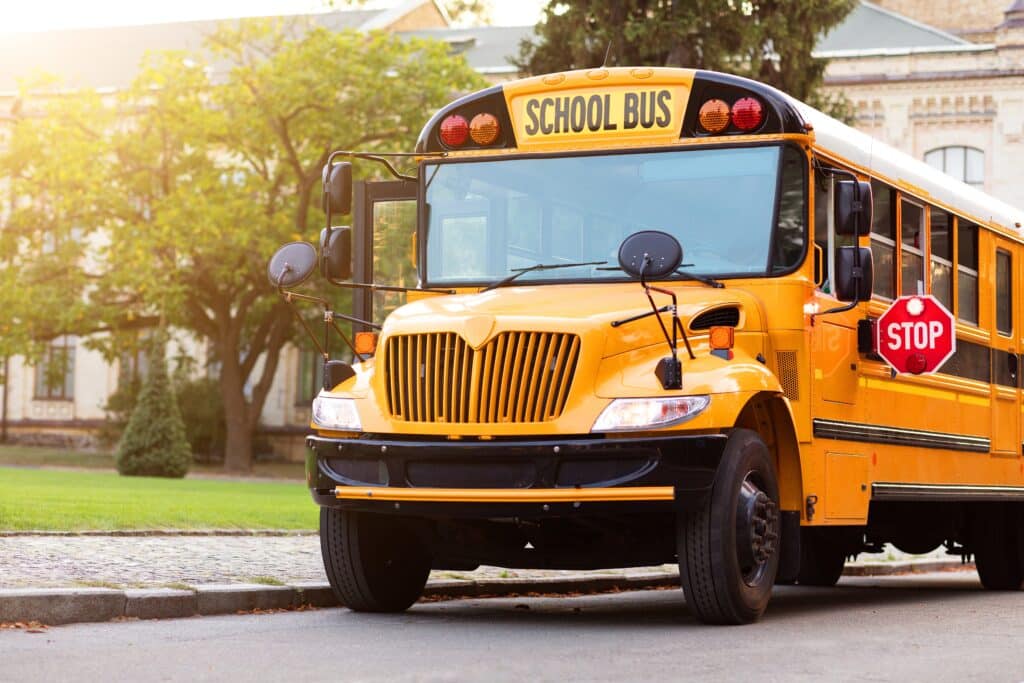 stopped school bus